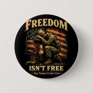 Badge Rond 5 Cm La liberté n'est pas patriotique soldat une nation