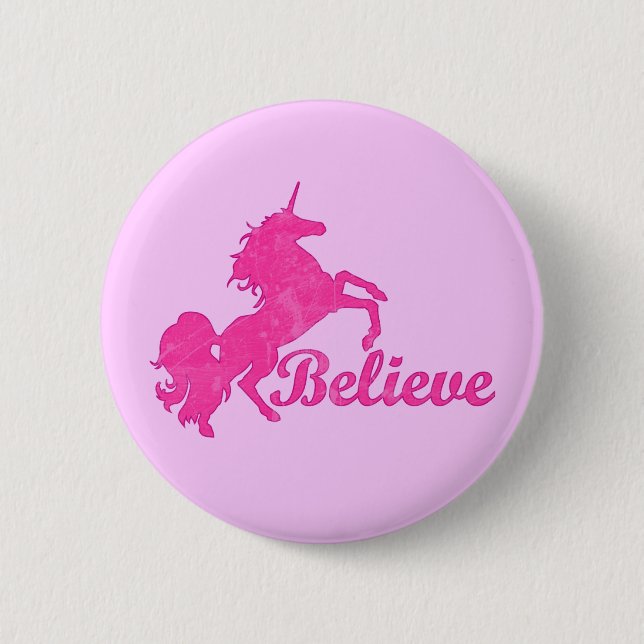 Badge Rond 5 Cm La licorne, croient (Devant)