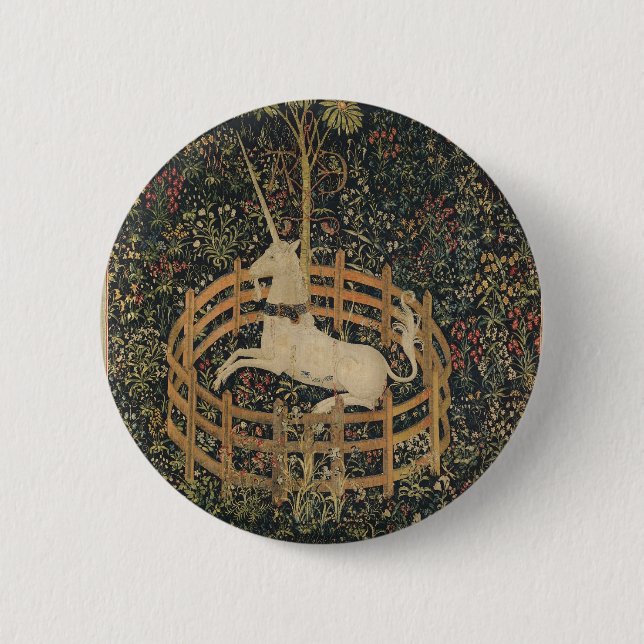 Badge Rond 5 Cm La licorne en captivité (Devant)