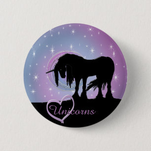 Badge Rond 5 Cm La licorne noire mystique (Pastel Swirl)