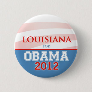 Badge Rond 5 Cm La LOUISIANE pour Obama 2012