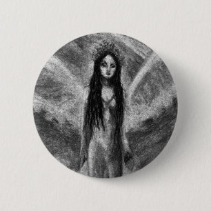 Badge Rond 5 Cm La Luna Dark Angel Fairy Goth Woman Art original