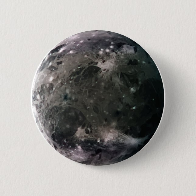 Badge Rond 5 Cm La lune de Jupiter Ganymede (Devant)