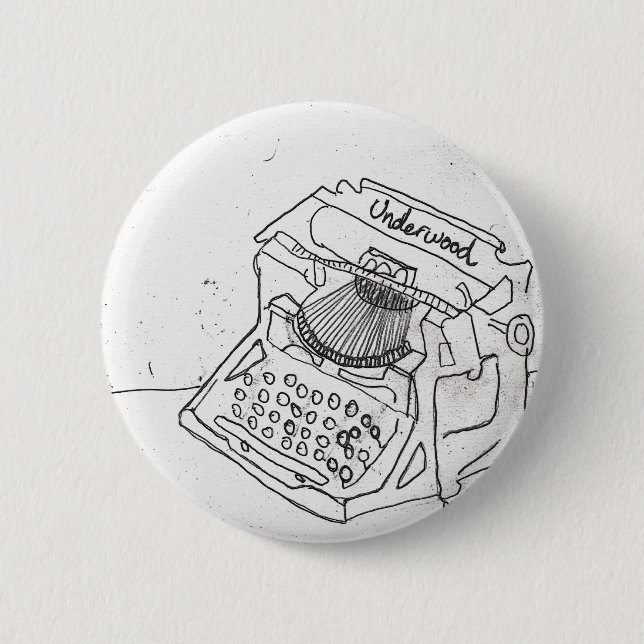 Badge Rond 5 Cm La machine à écrire antique de Janel (Devant)