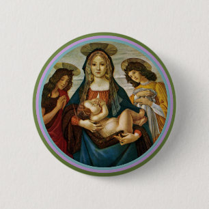 Badge Rond 5 Cm La Madone à l'Enfant de Botticelli