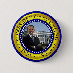 Badge Rond 5 Cm La Maison Blanche d'Obama - bouton présidentiel d