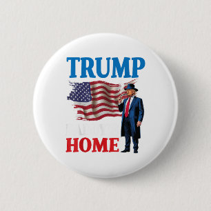 Badge Rond 5 Cm La maison de Donald Trump Daddy's Flag Patriotique