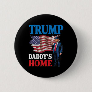 Badge Rond 5 Cm La maison de Donald Trump Daddy's Flag Patriotique