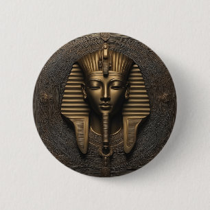 Badge Rond 5 Cm La Majesté du Pharaon : Bouton de luxe Art