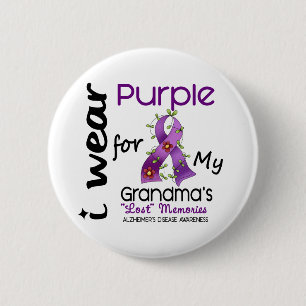 Badge Rond 5 Cm La maladie d'Alzheimers je porte le pourpre pour