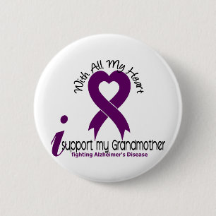Badge Rond 5 Cm La maladie d'Alzheimers je soutiens ma grand-mère