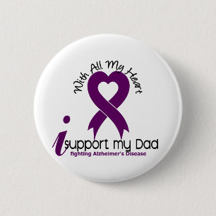 Badge Rond 5 Cm La maladie d'Alzheimers je soutiens mon papa