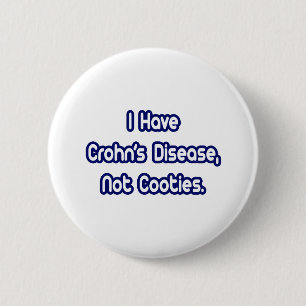 Badge Rond 5 Cm La maladie de Crohn... pas des cotés
