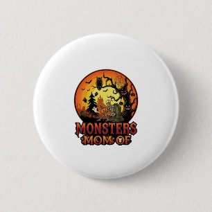 Badge Rond 5 Cm La maman des monstres Halloween squelette citrouil