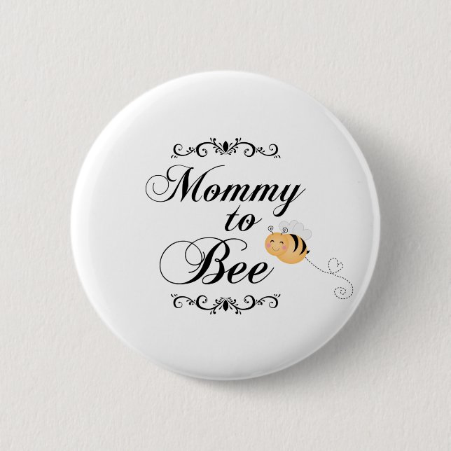 Badge Rond 5 Cm La maman mignonne à l'abeille tourbillonne bouton (Devant)