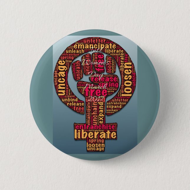 Badge Rond 5 Cm la marche internationale des femmes de 2017 a levé (Devant)
