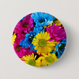 Badge Rond 5 Cm La marguerite fleurit la partie de douche de desti