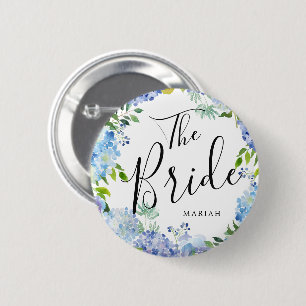 Badge Rond 5 Cm La mariée   Carolina Bloom Nom personnalisé Mari