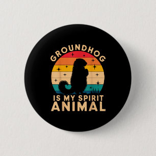 Badge Rond 5 Cm La marmotte est mon animal spirituel Fouineur Marm