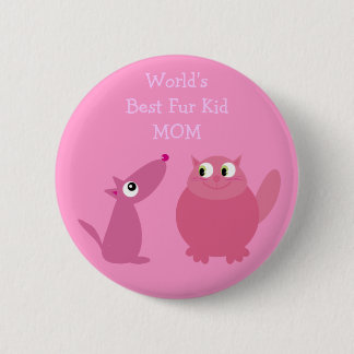 Badge Rond 5 Cm La meilleure maman d'enfant de la fourrure du