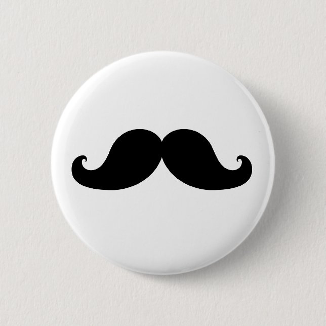 BADGE ROND 5 CM LA MEILLEURE MOUSTACHE NOIRE (Devant)