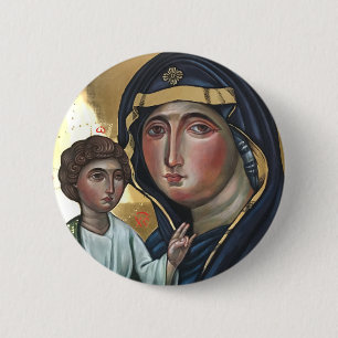 Badge Rond 5 Cm La Mère bénie de Dieu