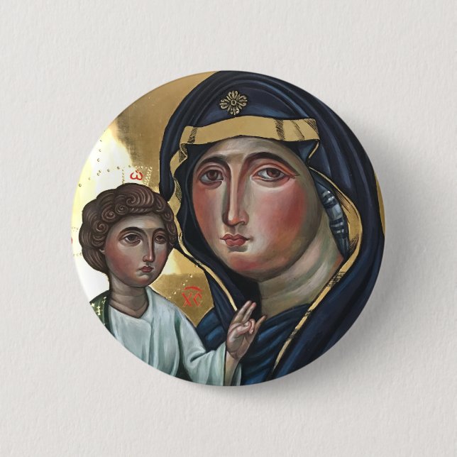 Badge Rond 5 Cm La Mère bénie de Dieu (Devant)
