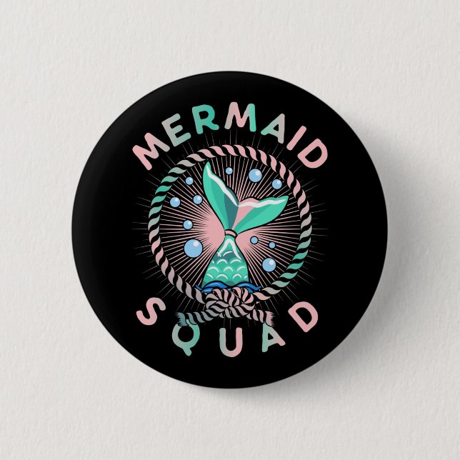 Badge Rond 5 Cm La mère de Birthday Mermaid (Devant)