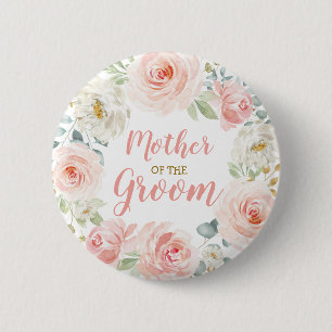Badge Rond 5 Cm La mère du marié rougissent des faveurs florales