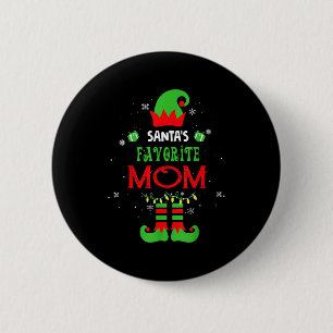Badge Rond 5 Cm La mère préférée du Père Noël, elfe drôle, famille