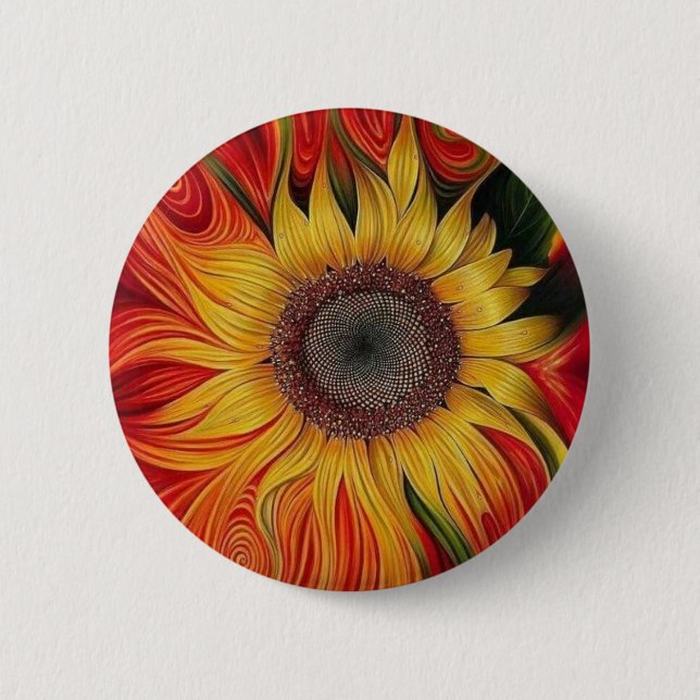Badge Rond 5 Cm La mode ronde de tournesol de bouton boutonne 5 (Devant)