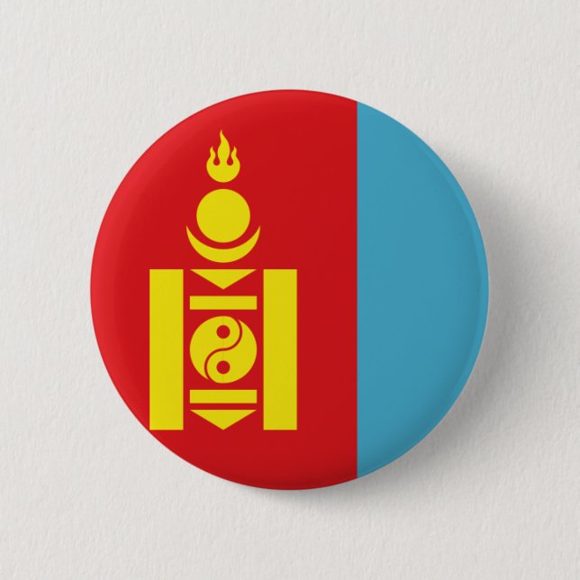 Badge Rond 5 Cm la Mongolie (Devant)