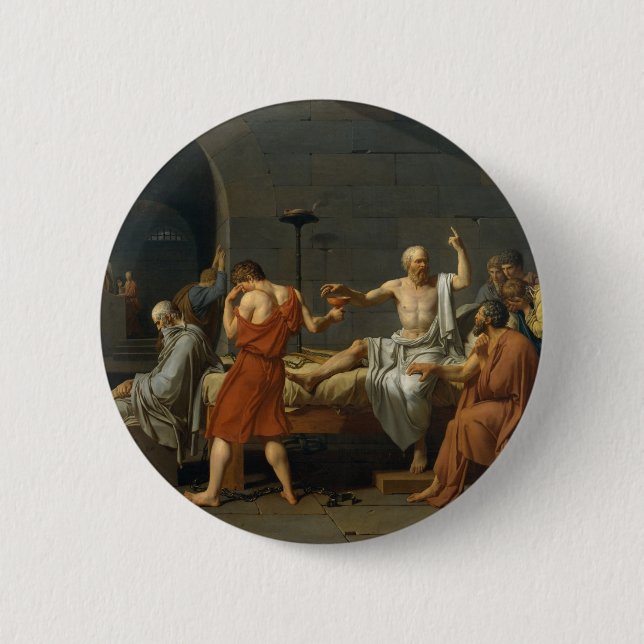 Badge Rond 5 Cm La mort de David de Socrates (Devant)