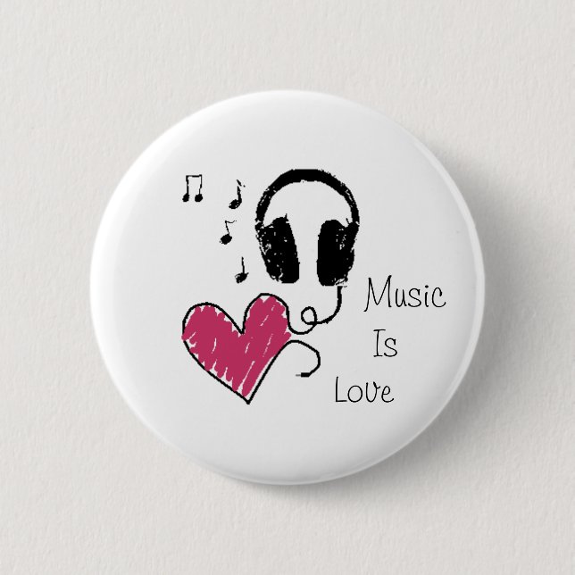 Badge Rond 5 Cm La musique est amour (Devant)