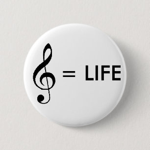 Badge Rond 5 Cm La "musique est bouton de la vie"