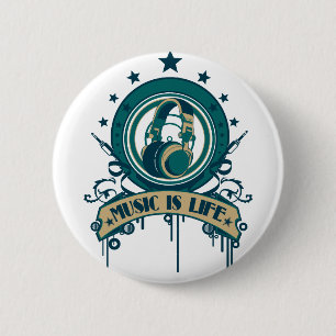 Badge Rond 5 Cm La musique est la vie