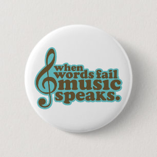 Badge Rond 5 Cm La musique turquoise d'amusement parle le cadeau