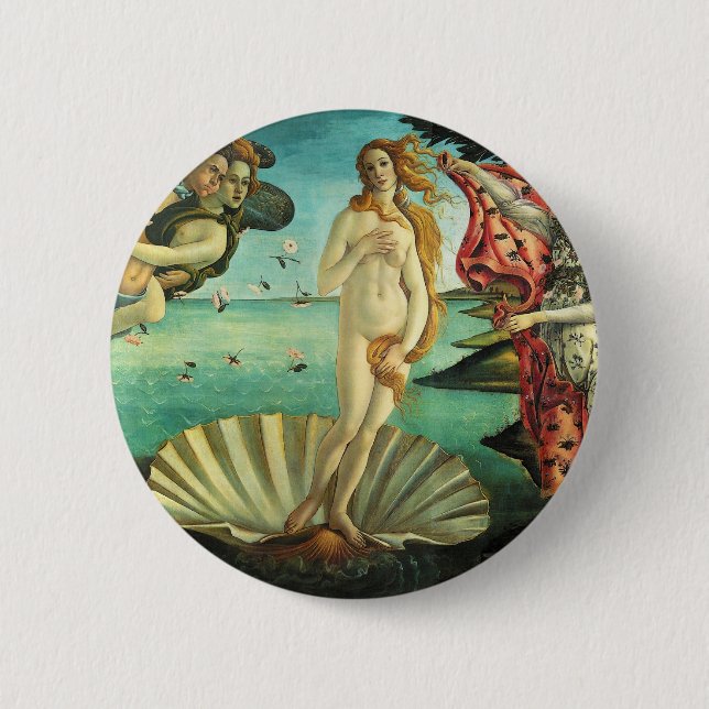 Badge Rond 5 Cm La naissance de Vénus par Sandro Botticelli (Devant)