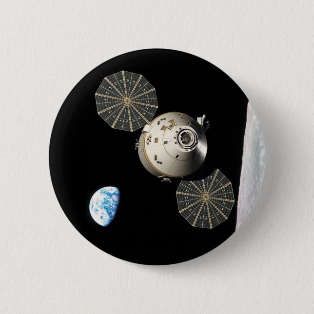 Badge Rond 5 Cm La NASA Orion dans l'orbite lunaire (Devant)