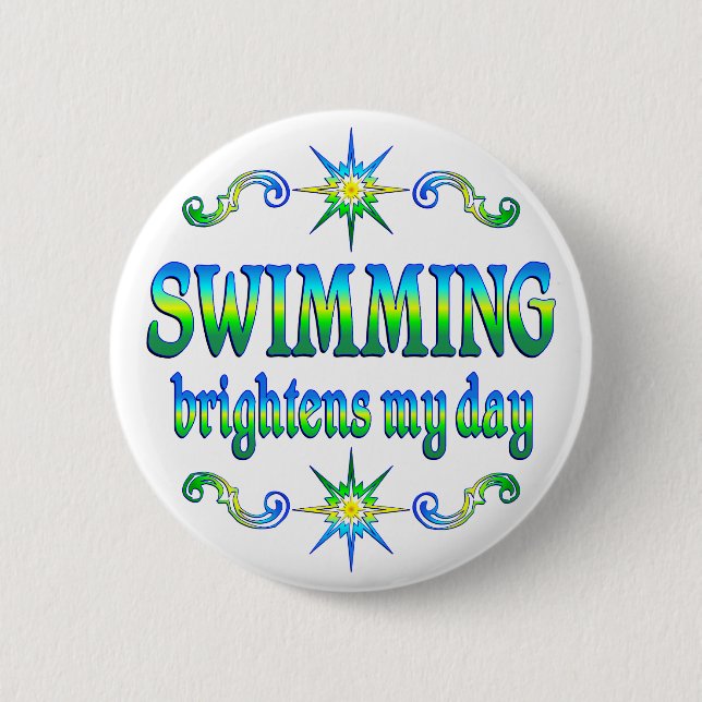 Badge Rond 5 Cm La natation éclaire (Devant)