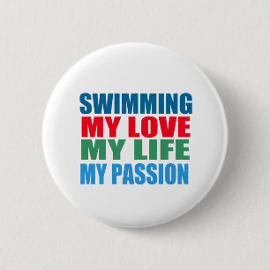 Badge Rond 5 Cm La natation est ma passion
