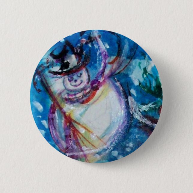 BADGE ROND 5 CM LA NEIGE AVEC LA BOULE (Devant)