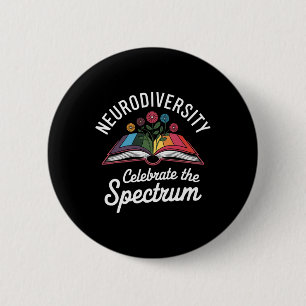 Badge Rond 5 Cm La Neurodiversité Célèbre Le Spectre Livre Autisme