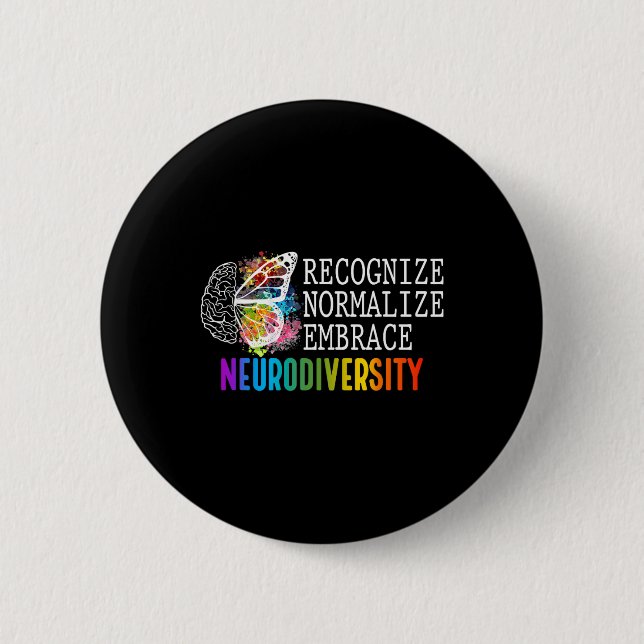Badge Rond 5 Cm La Neurodiversité Reconnaît Normaliser Embrace Adh (Devant)