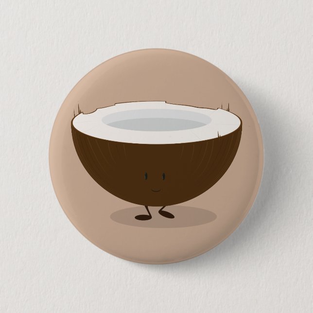 Badge Rond 5 Cm La noix de coco souriante (Devant)