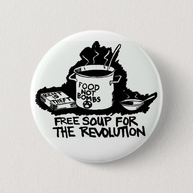 Badge Rond 5 Cm la nourriture pas bombarde le bouton (Devant)
