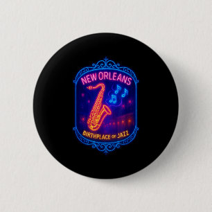Badge Rond 5 Cm La Nouvelle-Orléans, Louisiane, berceau du jazz