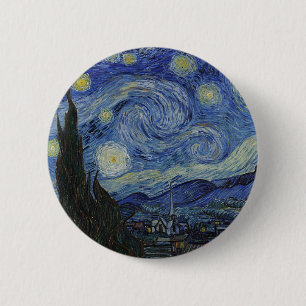 Badge Rond 5 Cm La Nuit étoilée de Van Gogh