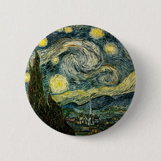Badge Rond 5 Cm La nuit étoilée de Vincent van Gogh (1889)