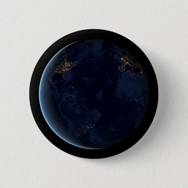Badge Rond 5 Cm La nuit, lumière de la ville terrestre (Devant)